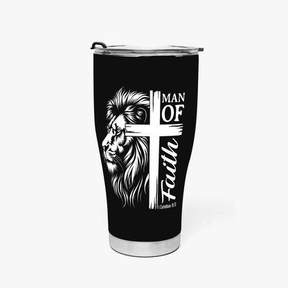 Man Of Faith. 30oz Christian Curved Tumbler - ClaimedbyGodDesigns