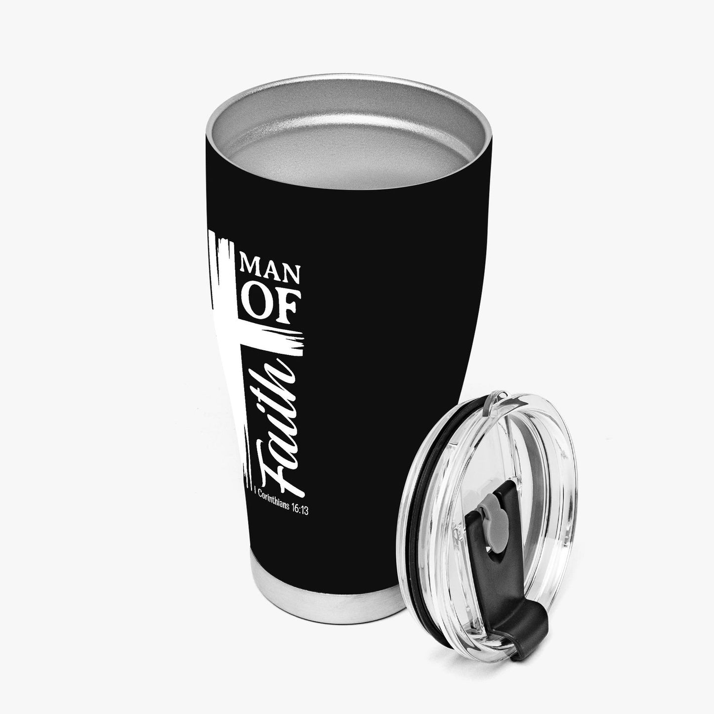 Man Of Faith. 30oz Christian Curved Tumbler - ClaimedbyGodDesigns