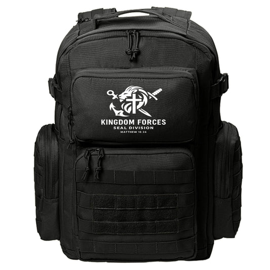 Matthew 16:24 Kingdom Forces Seal Division Christian Backpack - ClaimedbyGodDesigns