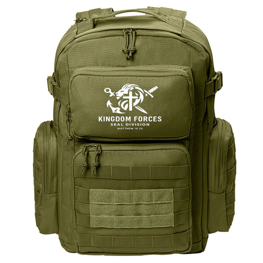 Matthew 16:24 Kingdom Forces Seal Division Christian Backpack - ClaimedbyGodDesigns