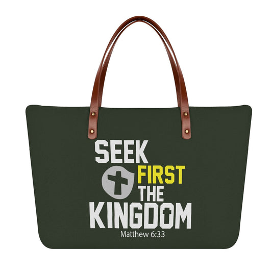 Matthew 6:33 Seek First The Kingdom Christian Womens Comfort Tote Bag - ClaimedbyGodDesigns