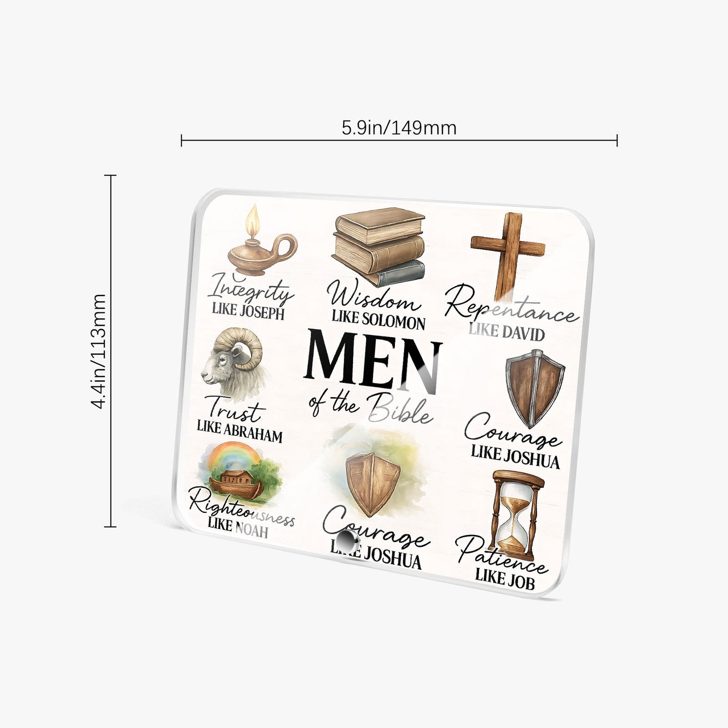 Men Of The Bible Christian Acrylic Plaque with Stand - Rectangle - ClaimedbyGodDesigns