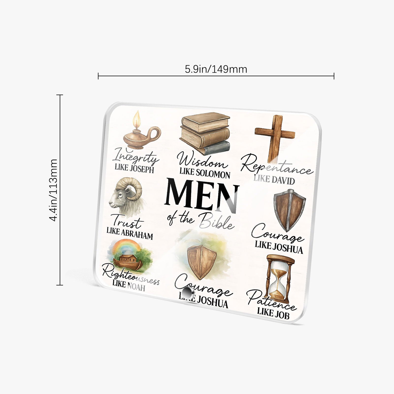 Men Of The Bible Christian Acrylic Plaque with Stand - Rectangle - ClaimedbyGodDesigns