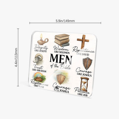 Men Of The Bible Christian Acrylic Plaque with Stand - Rectangle - ClaimedbyGodDesigns