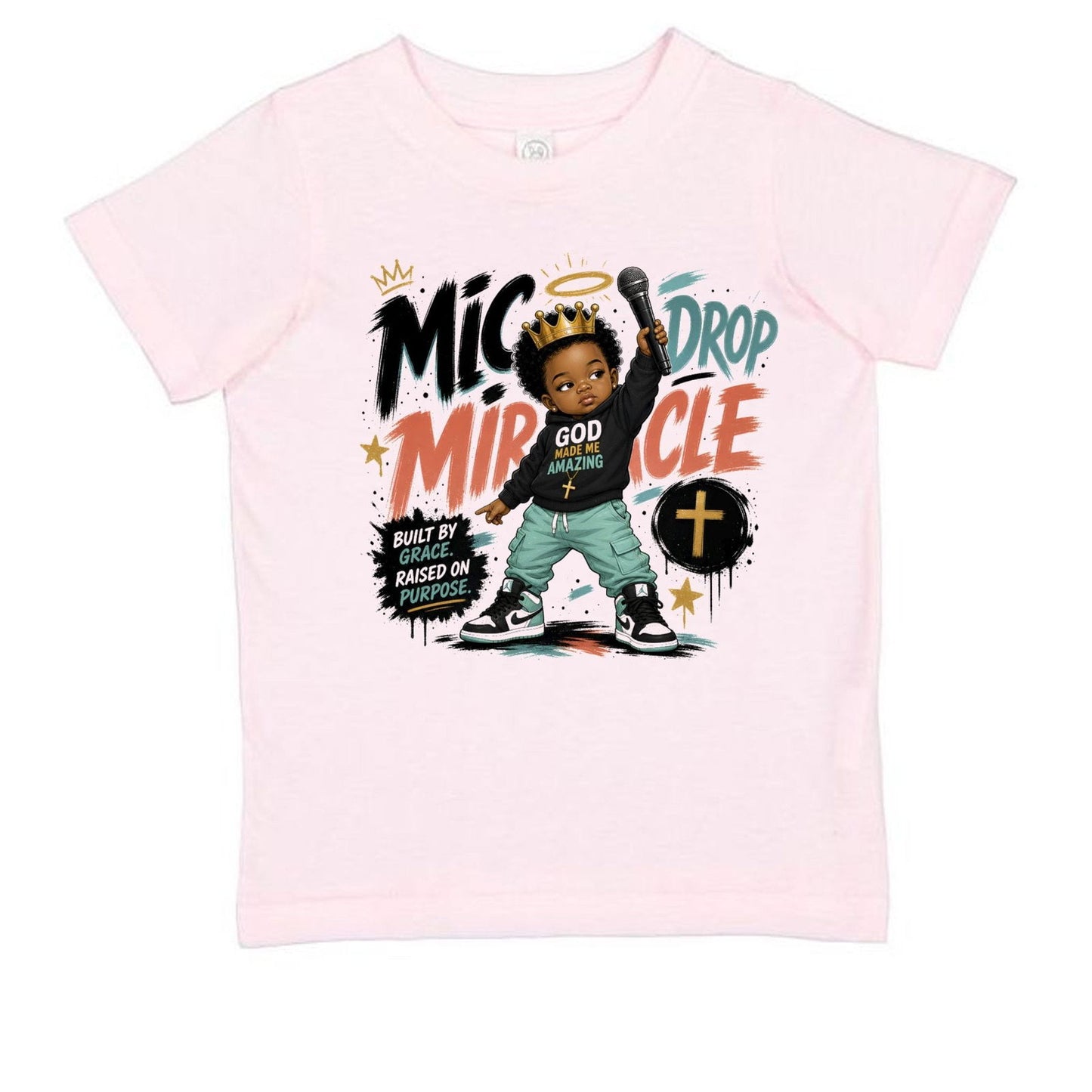 Mic Drop Miracle Toddler Christian T-shirt - ClaimedbyGodDesigns