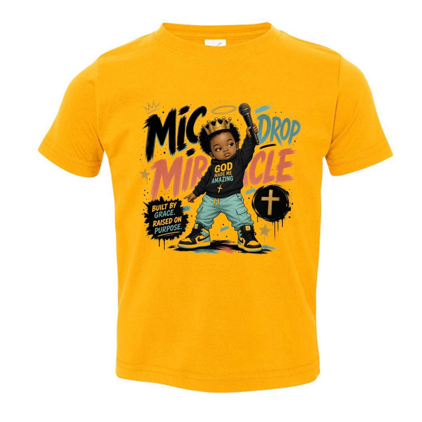 Mic Drop Miracle Toddler Christian T-shirt - ClaimedbyGodDesigns