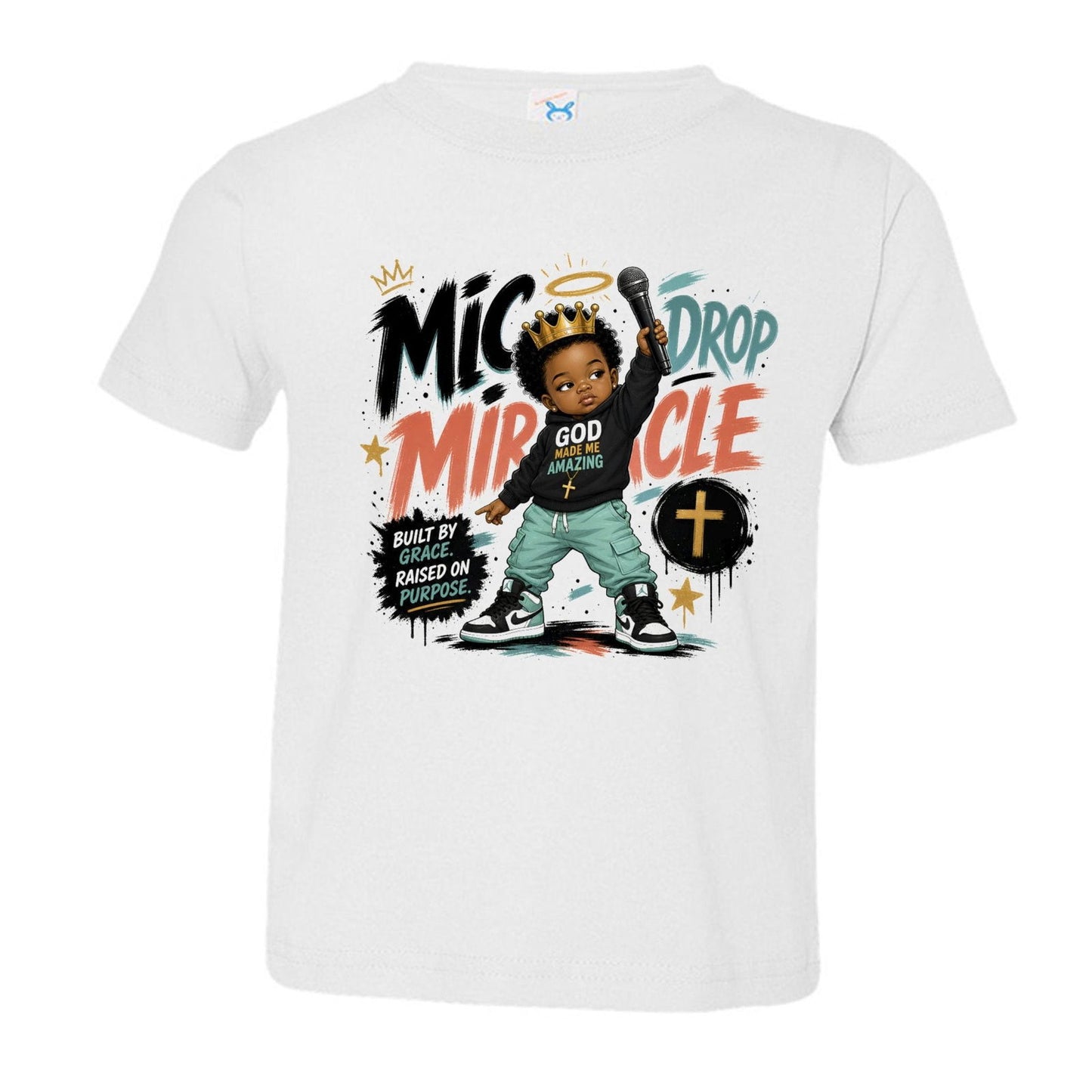 Mic Drop Miracle Toddler Christian T-shirt - ClaimedbyGodDesigns