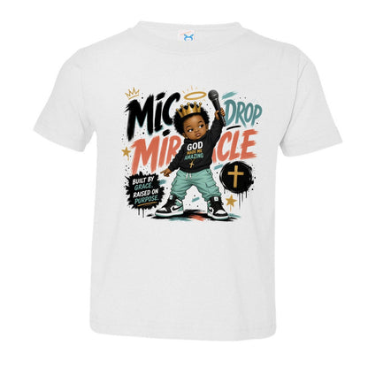 Mic Drop Miracle Toddler Christian T-shirt - ClaimedbyGodDesigns