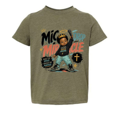 Mic Drop Miracle Toddler Christian T-shirt - ClaimedbyGodDesigns