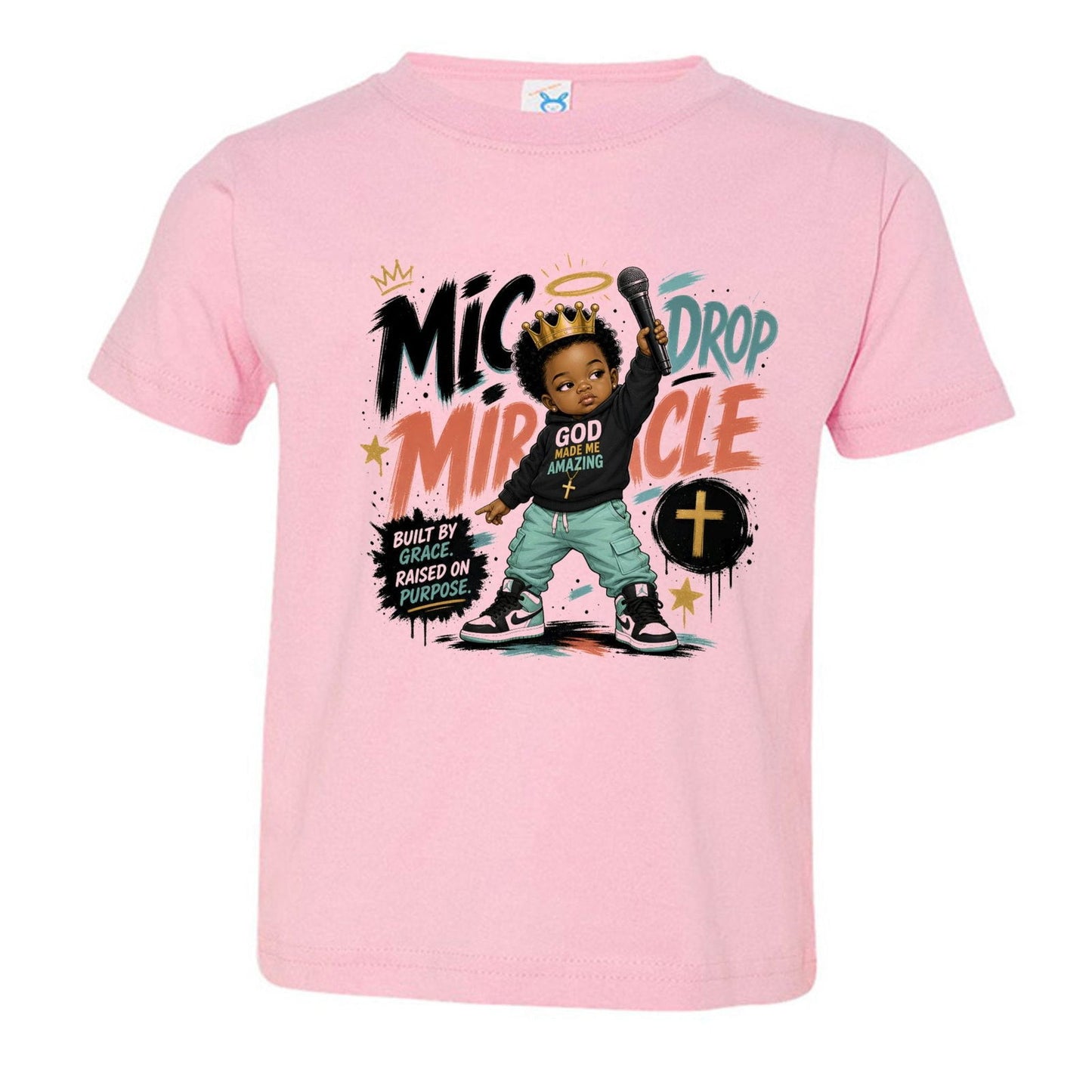 Mic Drop Miracle Toddler Christian T-shirt - ClaimedbyGodDesigns