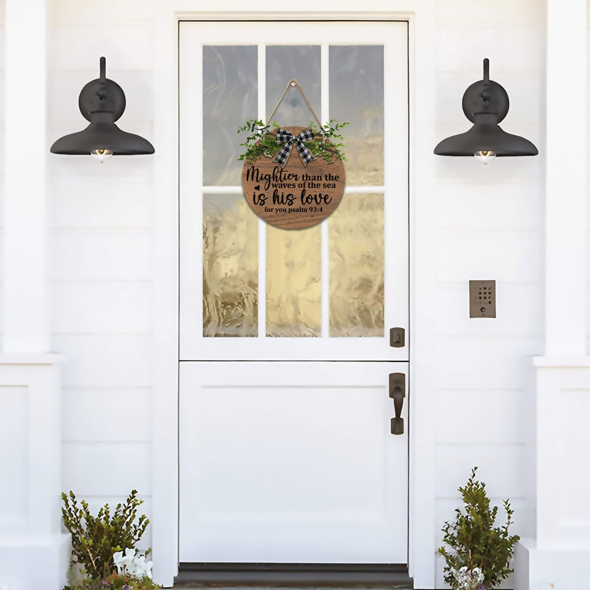 Mightier than the waves of the sea is his love for you Christian Wooden Hanging Sign - ClaimedbyGodDesigns