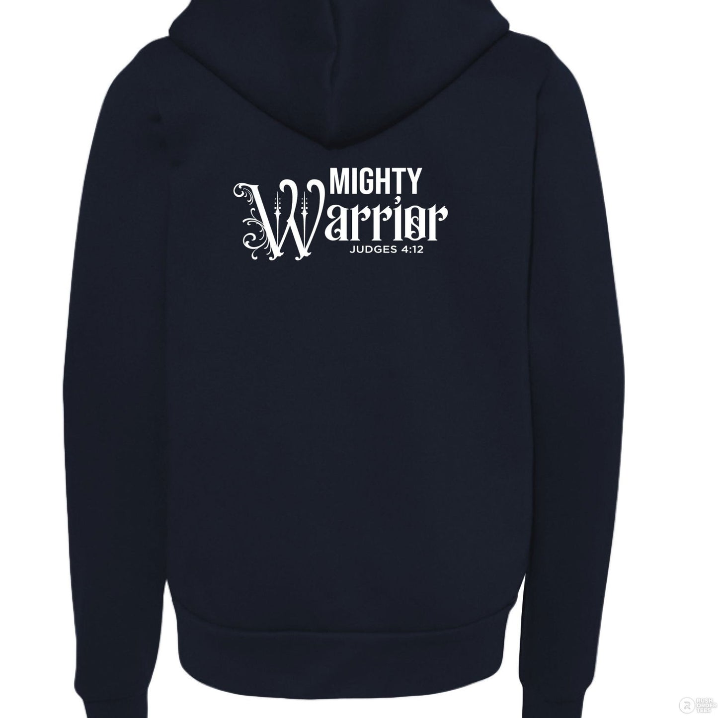 Mighty Warrior Youth Christian Fleece Full-Zip Hooded Sweatshirt - ClaimedbyGodDesigns