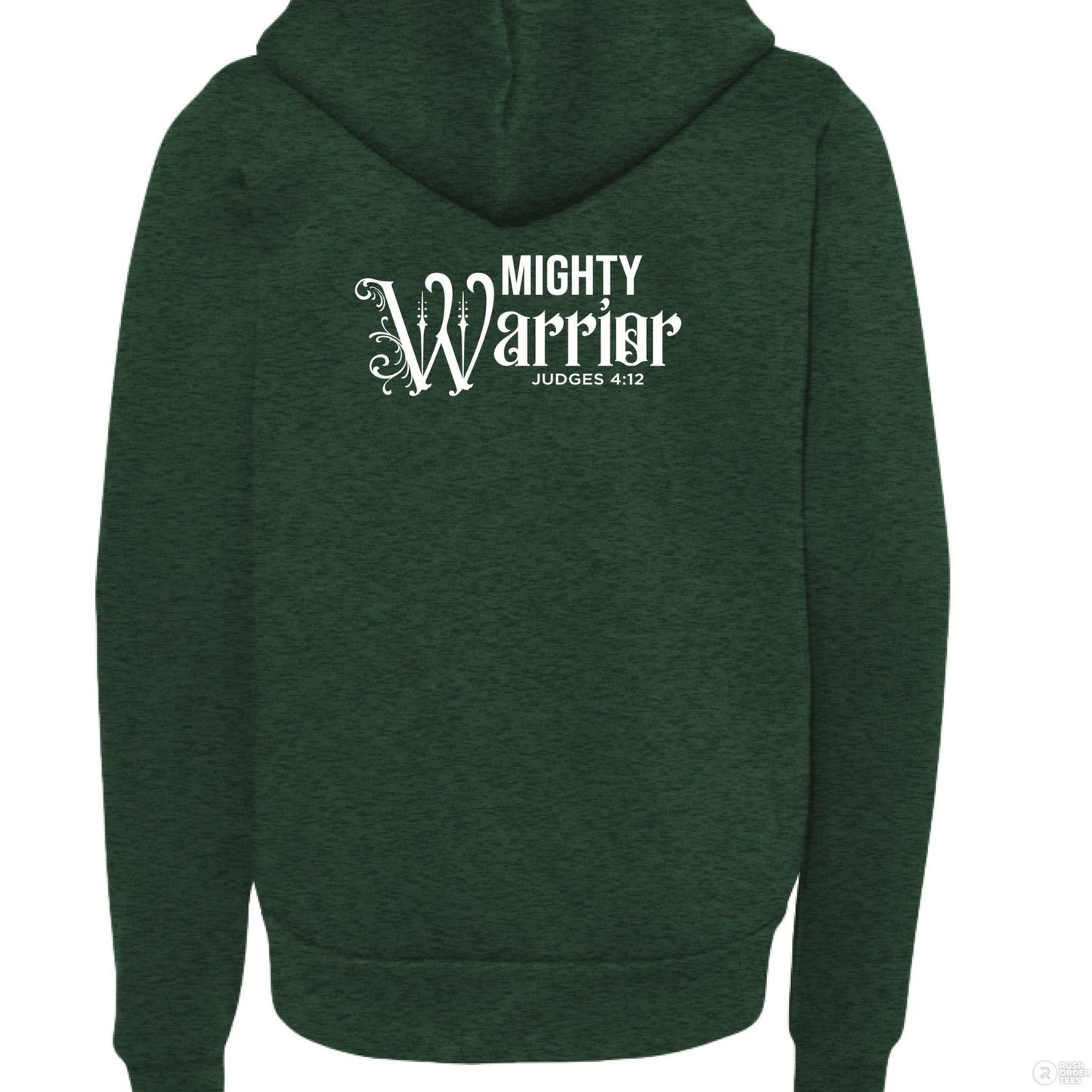 Mighty Warrior Youth Christian Fleece Full-Zip Hooded Sweatshirt - ClaimedbyGodDesigns
