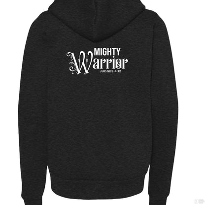 Mighty Warrior Youth Christian Fleece Full-Zip Hooded Sweatshirt - ClaimedbyGodDesigns