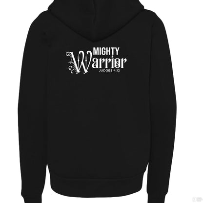 Mighty Warrior Youth Christian Fleece Full-Zip Hooded Sweatshirt - ClaimedbyGodDesigns