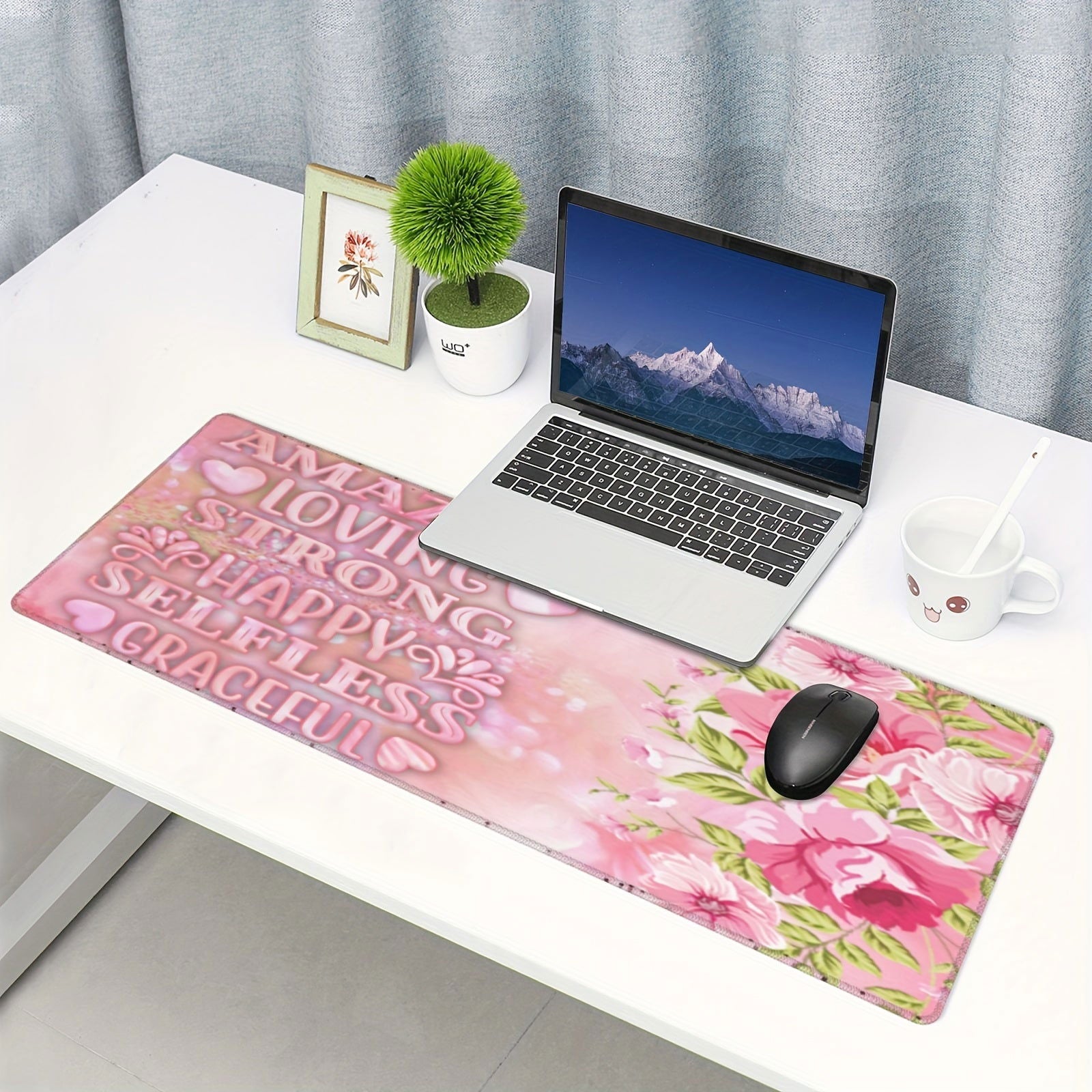 1pc Amazing Loving Strong Happy Selfless Graceful Christian Computer Keyboard/Mouse Pad - ClaimedbyGodDesigns