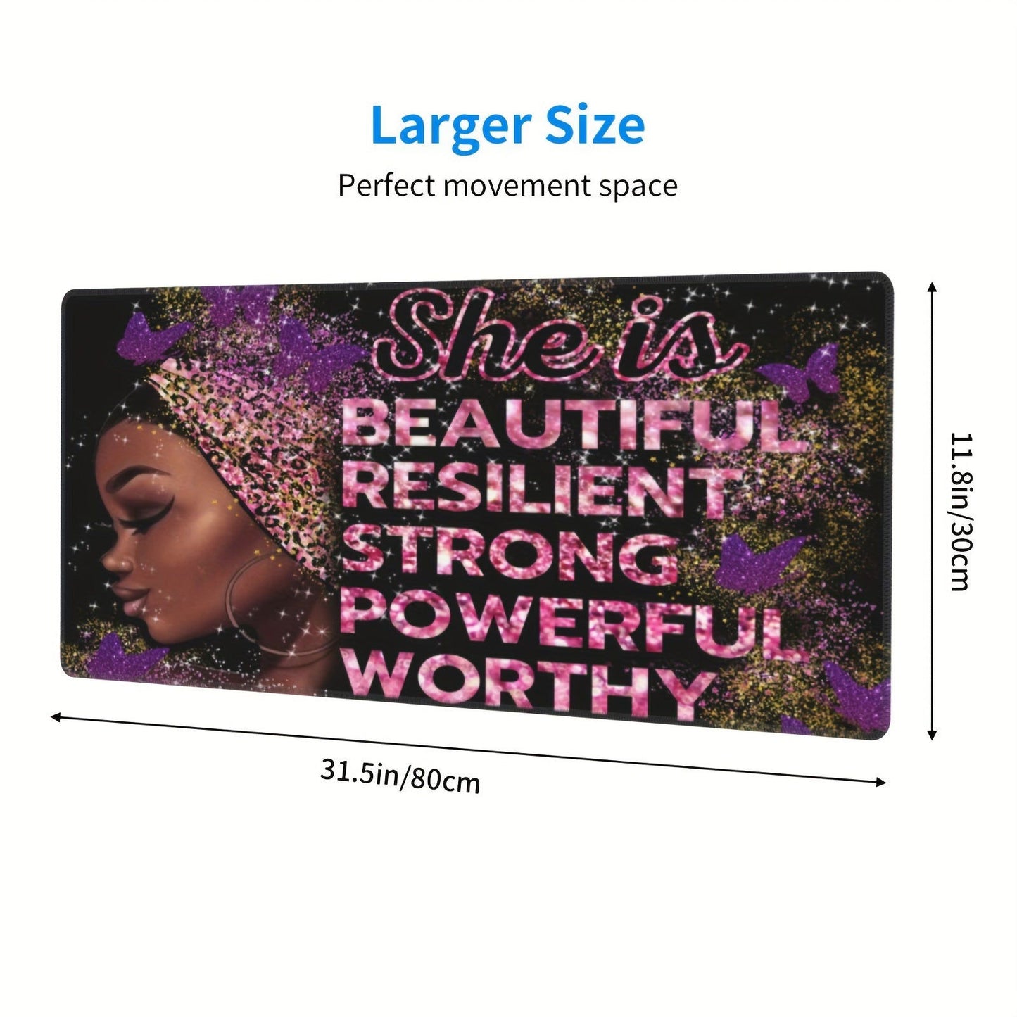 1pc She is beautiful resilient strong powerful worthy, Christian Computer Keyboard/Mouse Pad - ClaimedbyGodDesigns