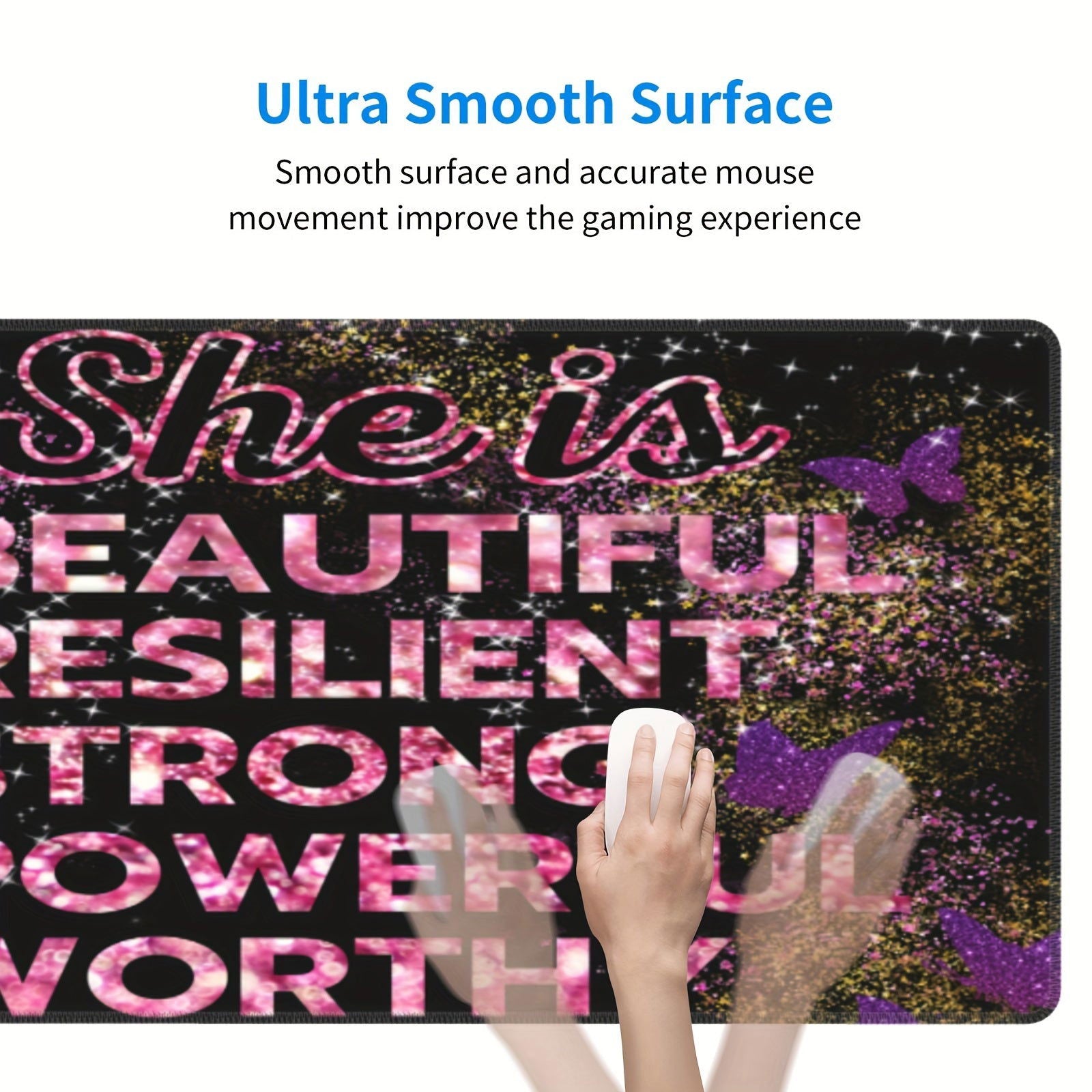 1pc She is beautiful resilient strong powerful worthy, Christian Computer Keyboard/Mouse Pad - ClaimedbyGodDesigns