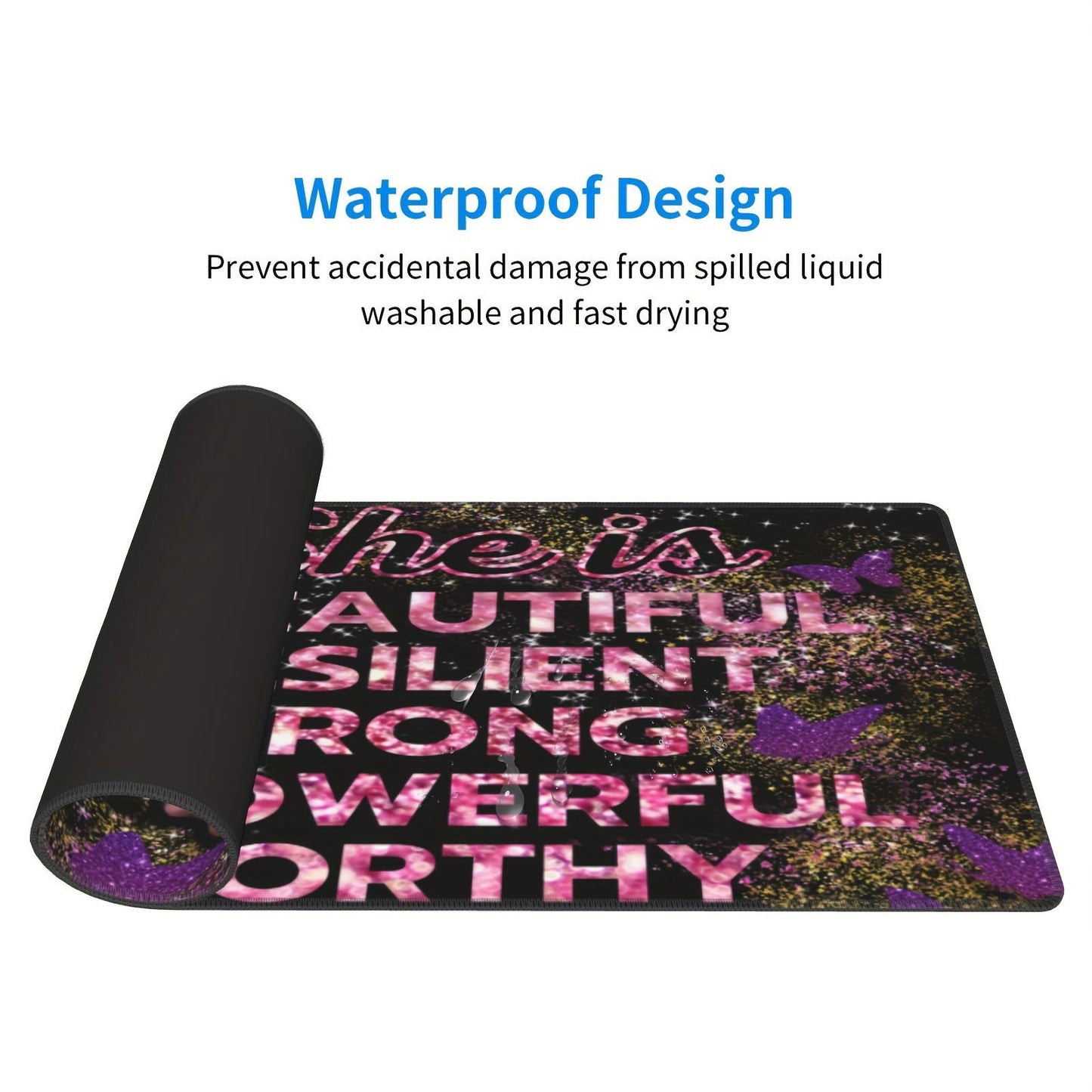 1pc She is beautiful resilient strong powerful worthy, Christian Computer Keyboard/Mouse Pad - ClaimedbyGodDesigns