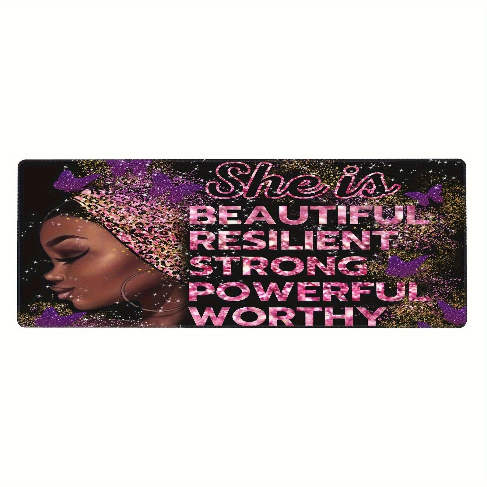 1pc She is beautiful resilient strong powerful worthy, Christian Computer Keyboard/Mouse Pad - ClaimedbyGodDesigns