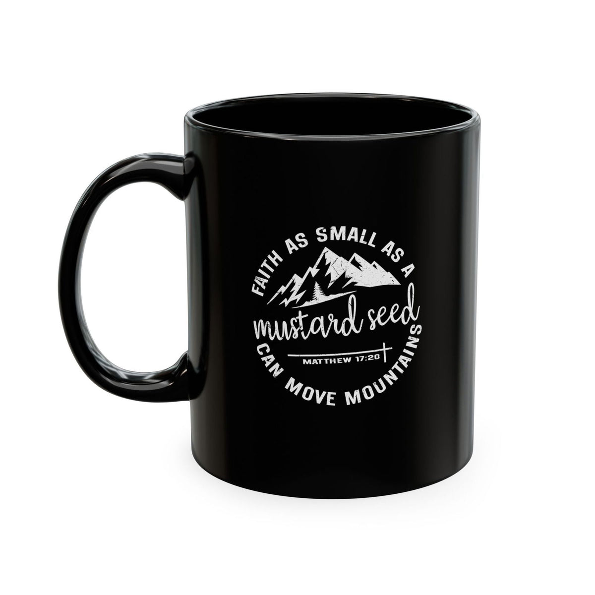 Mustard Christian Ceramic Mug — "Faith as Small as a Mustard Seed" Inspirational Coffee Cup - ClaimedbyGodDesigns