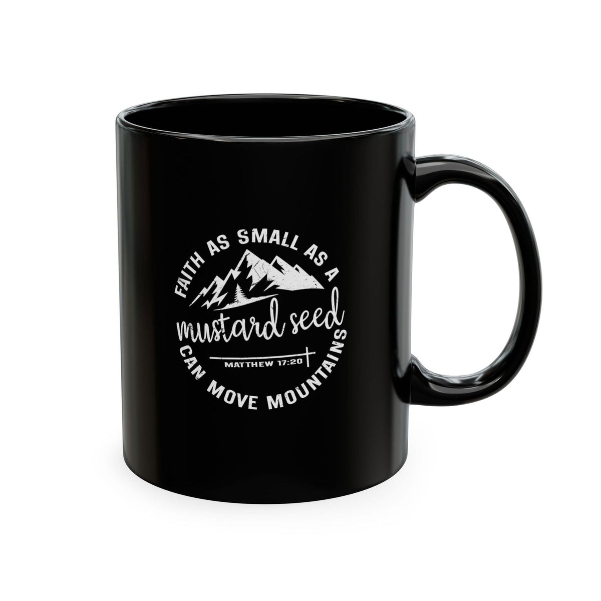 Mustard Christian Ceramic Mug — "Faith as Small as a Mustard Seed" Inspirational Coffee Cup - ClaimedbyGodDesigns