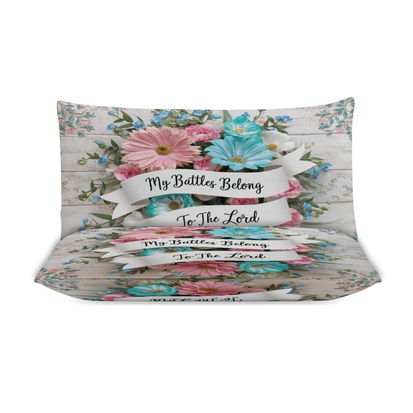 My Battles Belong To The Lord 3-Piece Christian Comforter Bedding Set (Dual-sided Printing) - ClaimedbyGodDesigns