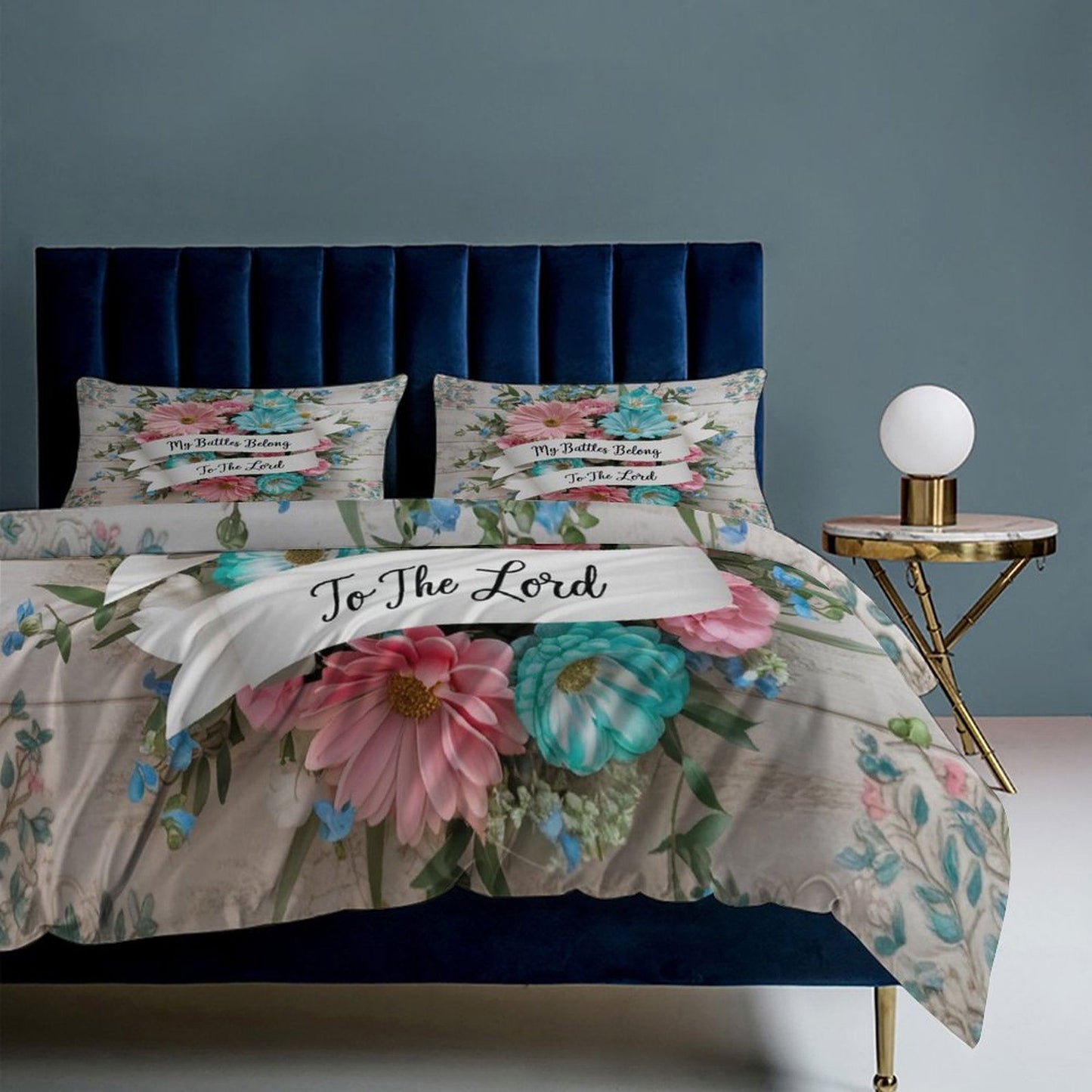 My Battles Belong To The Lord 3-Piece Christian Comforter Bedding Set (Dual-sided Printing) - ClaimedbyGodDesigns