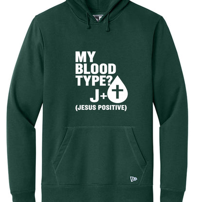 My Blood Type Is J Positive Unisex Christian Pullover Hooded Sweatshirt - ClaimedbyGodDesigns