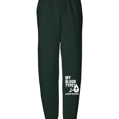 My Blood Type Is J Positive Youth Christian Sweatpants - ClaimedbyGodDesigns