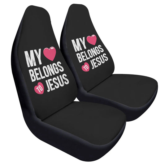 My Heart Belongs To Jesus Soft and Lightweight Christian Front Car Seat Covers (2pcs) - ClaimedbyGodDesigns