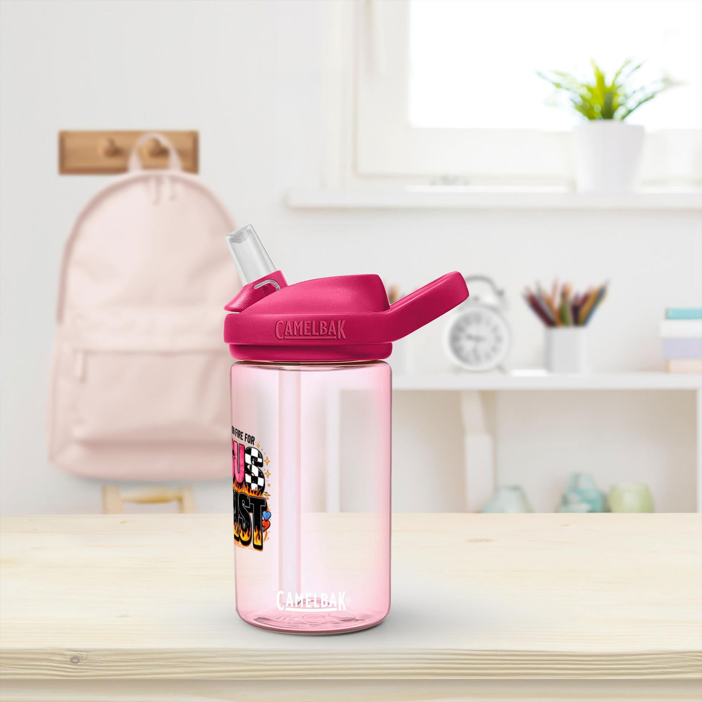 My Heart Is On Fire For Jesus Christ Christian Kids Water Bottle - ClaimedbyGodDesigns