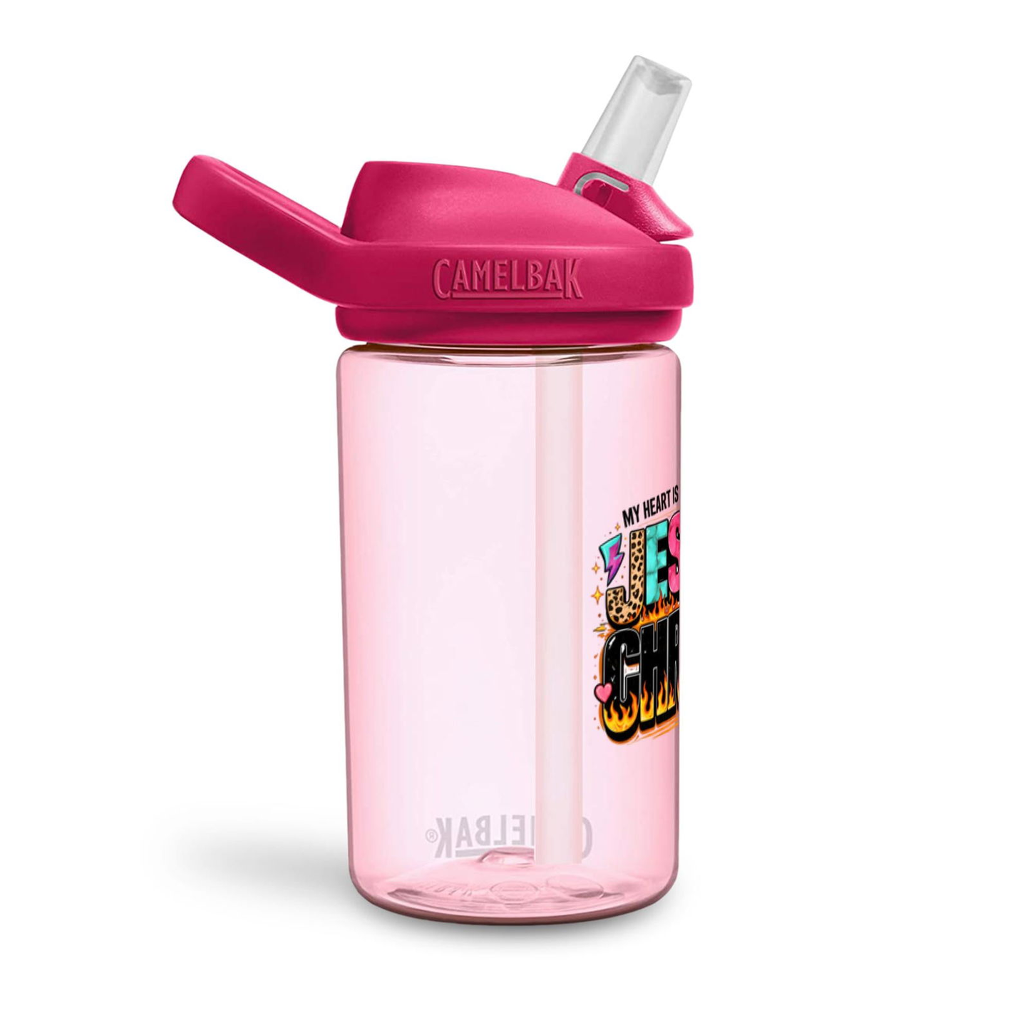 My Heart Is On Fire For Jesus Christ Christian Kids Water Bottle - ClaimedbyGodDesigns