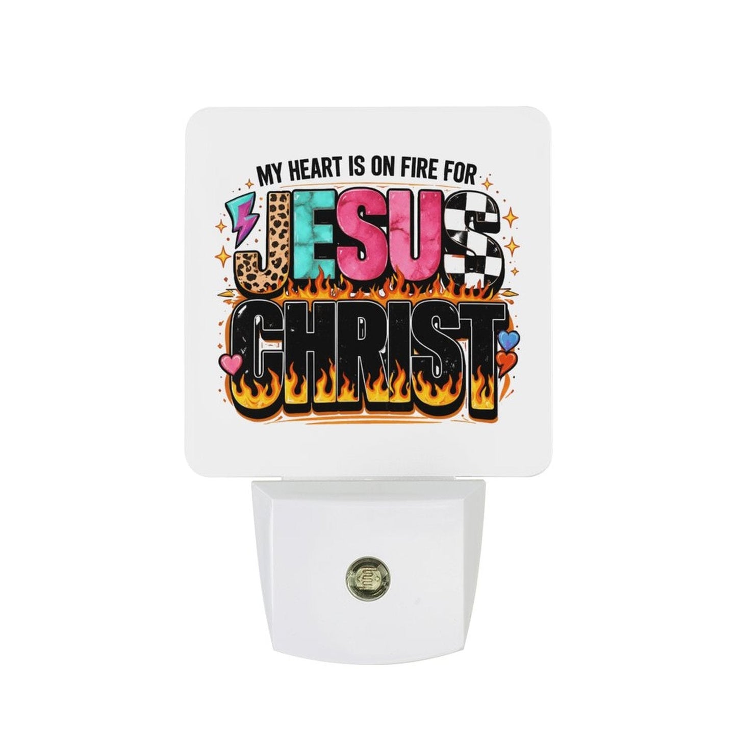 My Heart Is On Fire For Jesus Christ Christian Night Light For Kids - ClaimedbyGodDesigns
