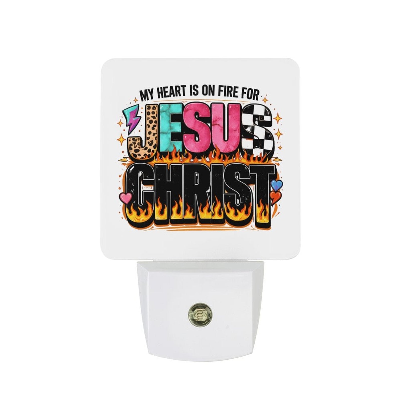 My Heart Is On Fire For Jesus Christ Christian Night Light For Kids - ClaimedbyGodDesigns