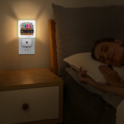 My Heart Is On Fire For Jesus Christ Christian Night Light For Kids - ClaimedbyGodDesigns