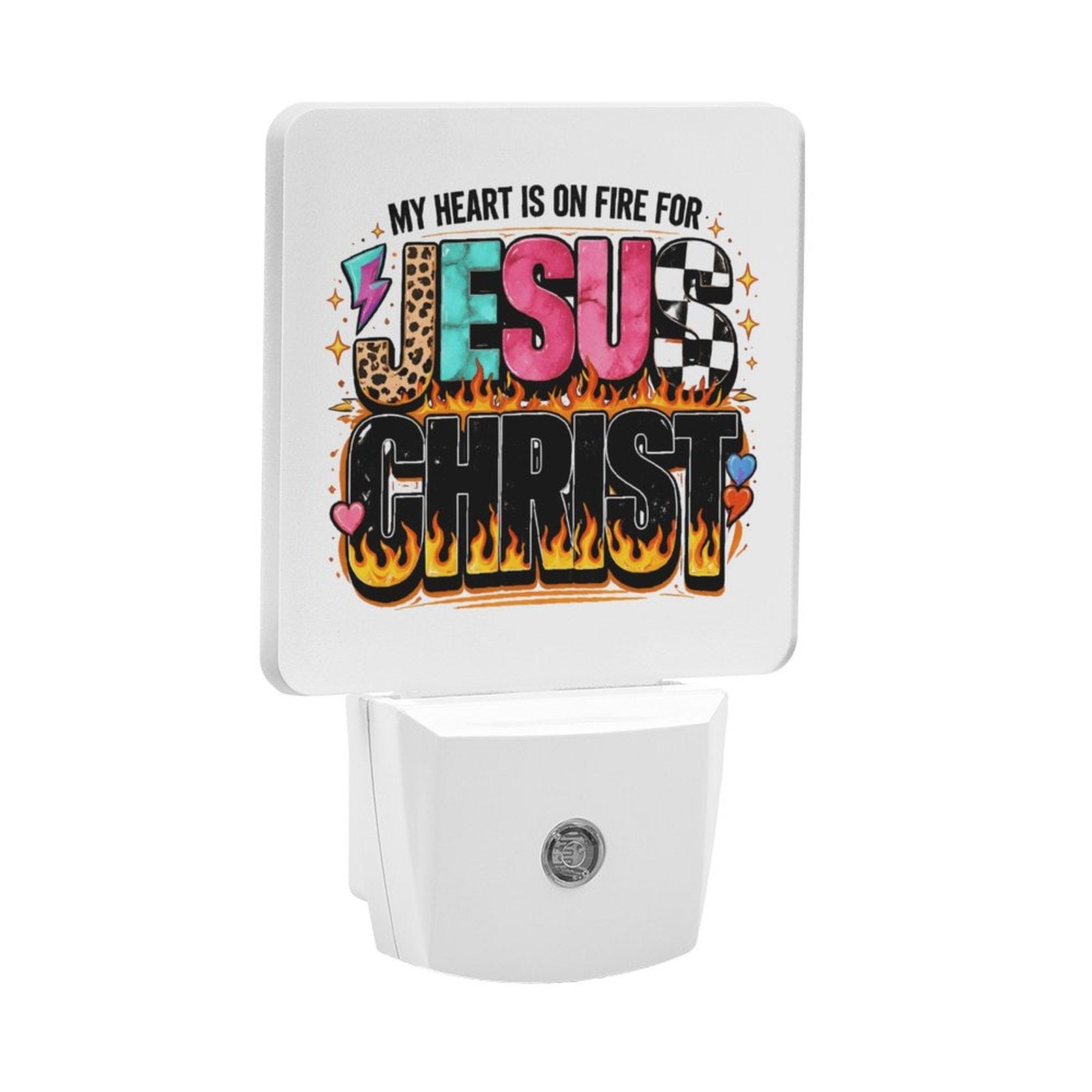 My Heart Is On Fire For Jesus Christ Christian Night Light For Kids - ClaimedbyGodDesigns