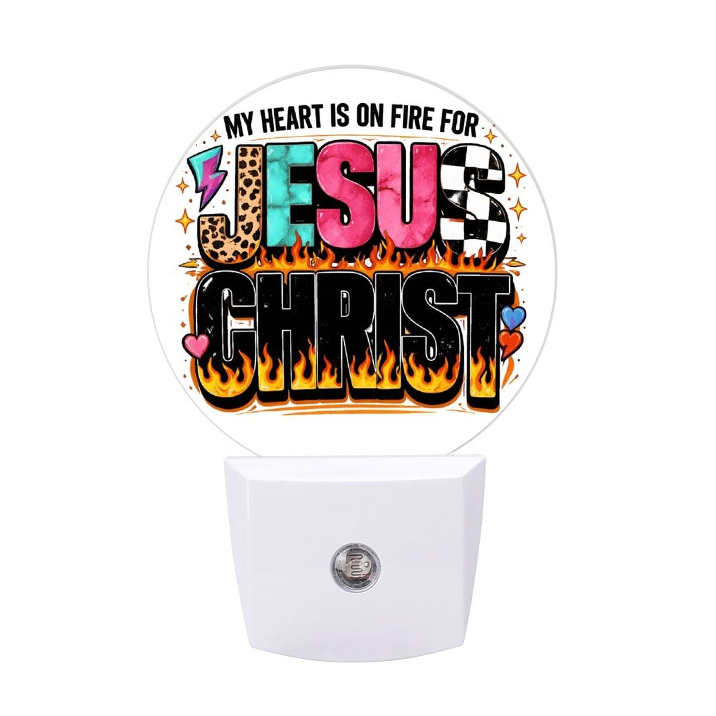 My Heart Is On Fire For Jesus Christ Christian Night Light For Kids - ClaimedbyGodDesigns