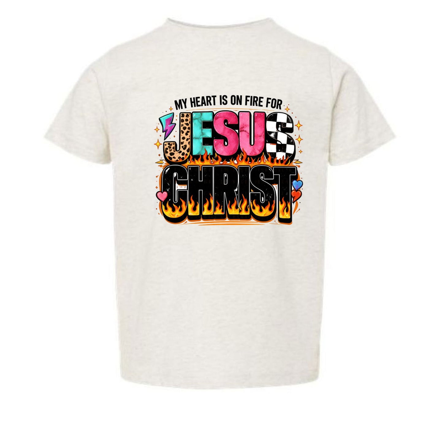 My Heart Is On Fire For Jesus Christ Toddler Christian T-shirt - ClaimedbyGodDesigns