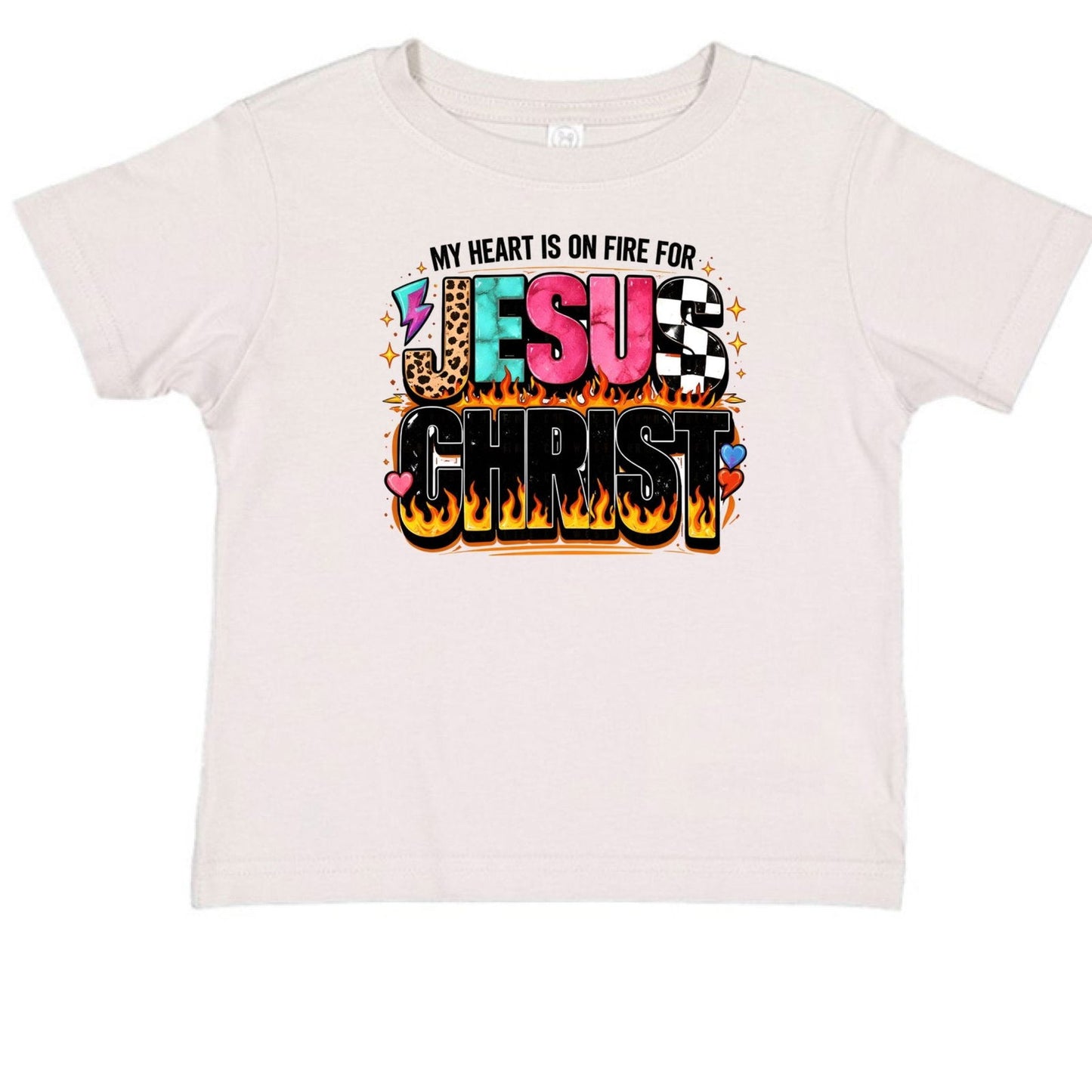 My Heart Is On Fire For Jesus Christ Toddler Christian T-shirt - ClaimedbyGodDesigns