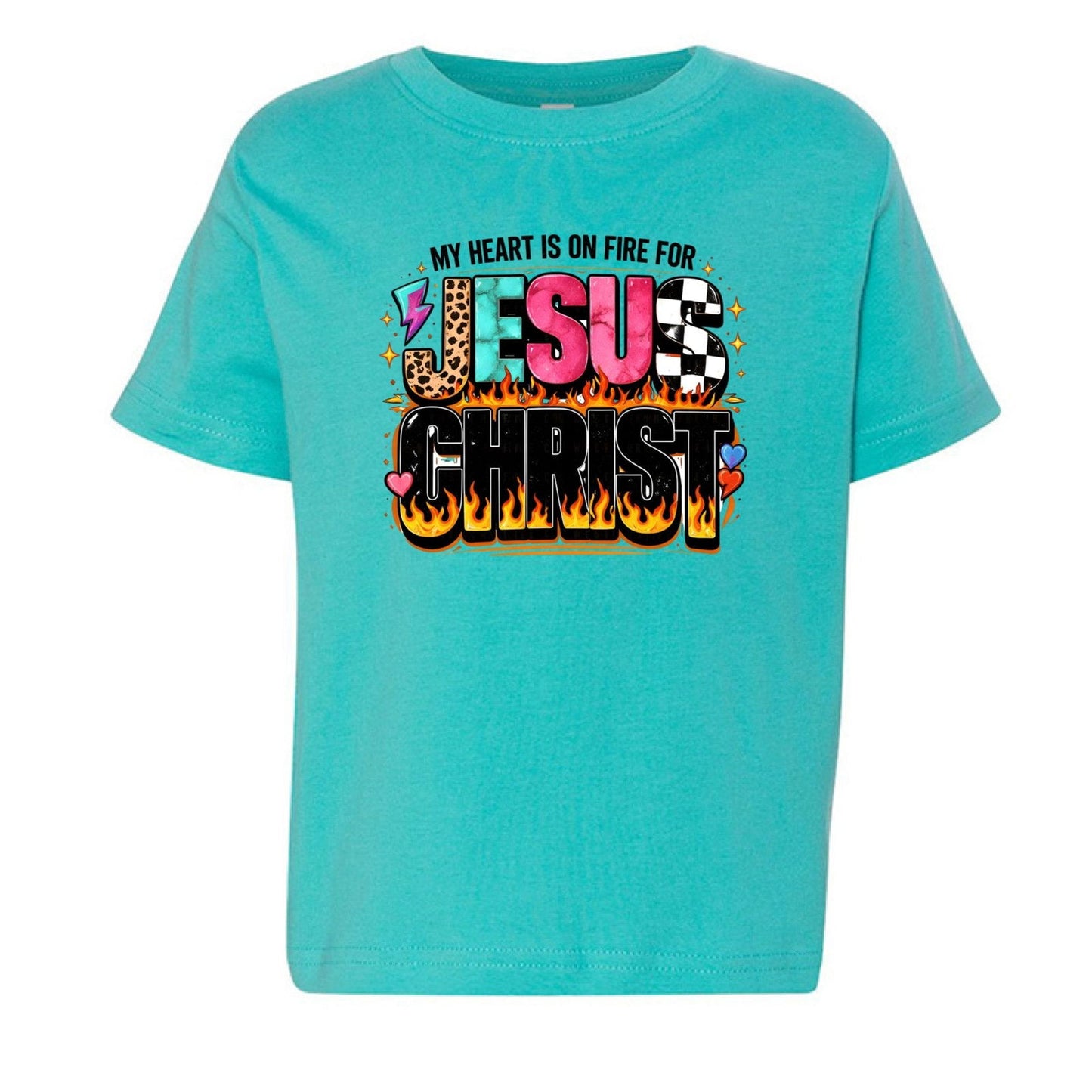 My Heart Is On Fire For Jesus Christ Toddler Christian T-shirt - ClaimedbyGodDesigns