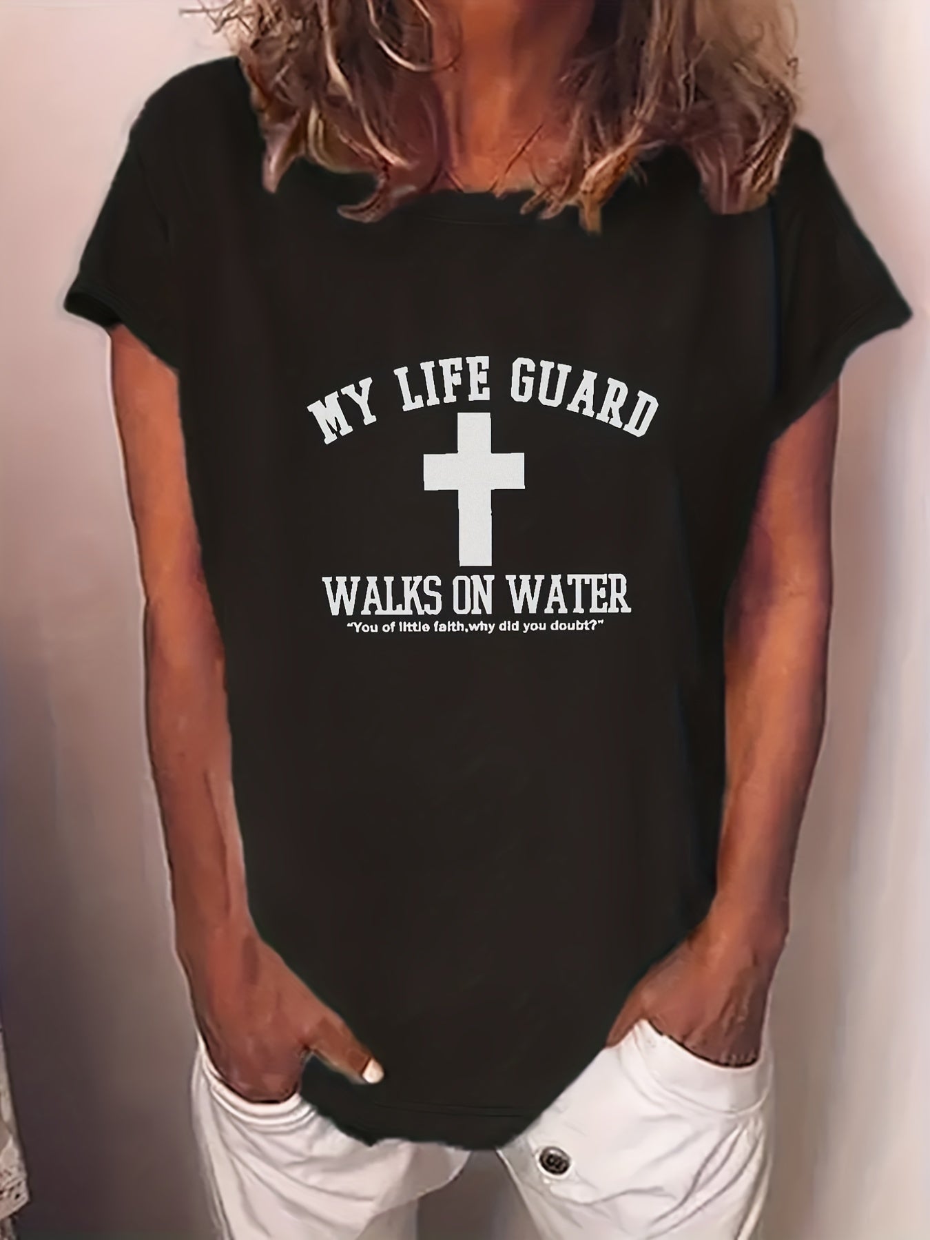 My Life Guard Walks On Water Women’s Christian T-shirt - ClaimedbyGodDesigns