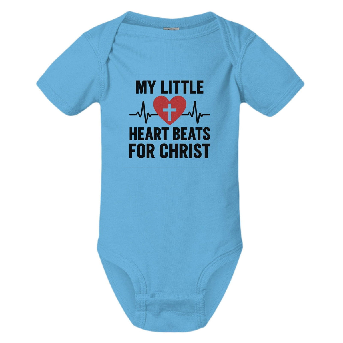 My Little Heart Beats For Christ Baby Christian Jumpsuit - ClaimedbyGodDesigns