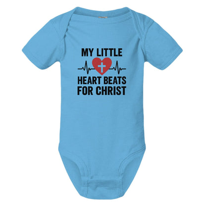 My Little Heart Beats For Christ Baby Christian Jumpsuit - ClaimedbyGodDesigns