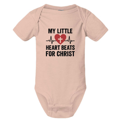 My Little Heart Beats For Christ Baby Christian Jumpsuit - ClaimedbyGodDesigns