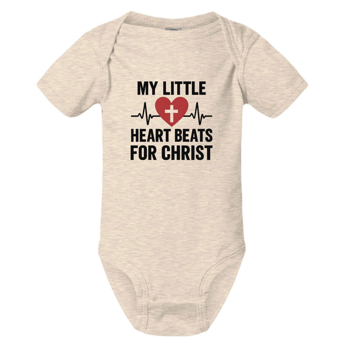 My Little Heart Beats For Christ Baby Christian Jumpsuit - ClaimedbyGodDesigns