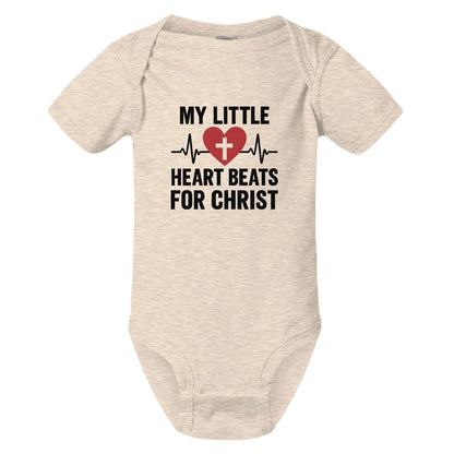 My Little Heart Beats For Christ Baby Christian Jumpsuit - ClaimedbyGodDesigns