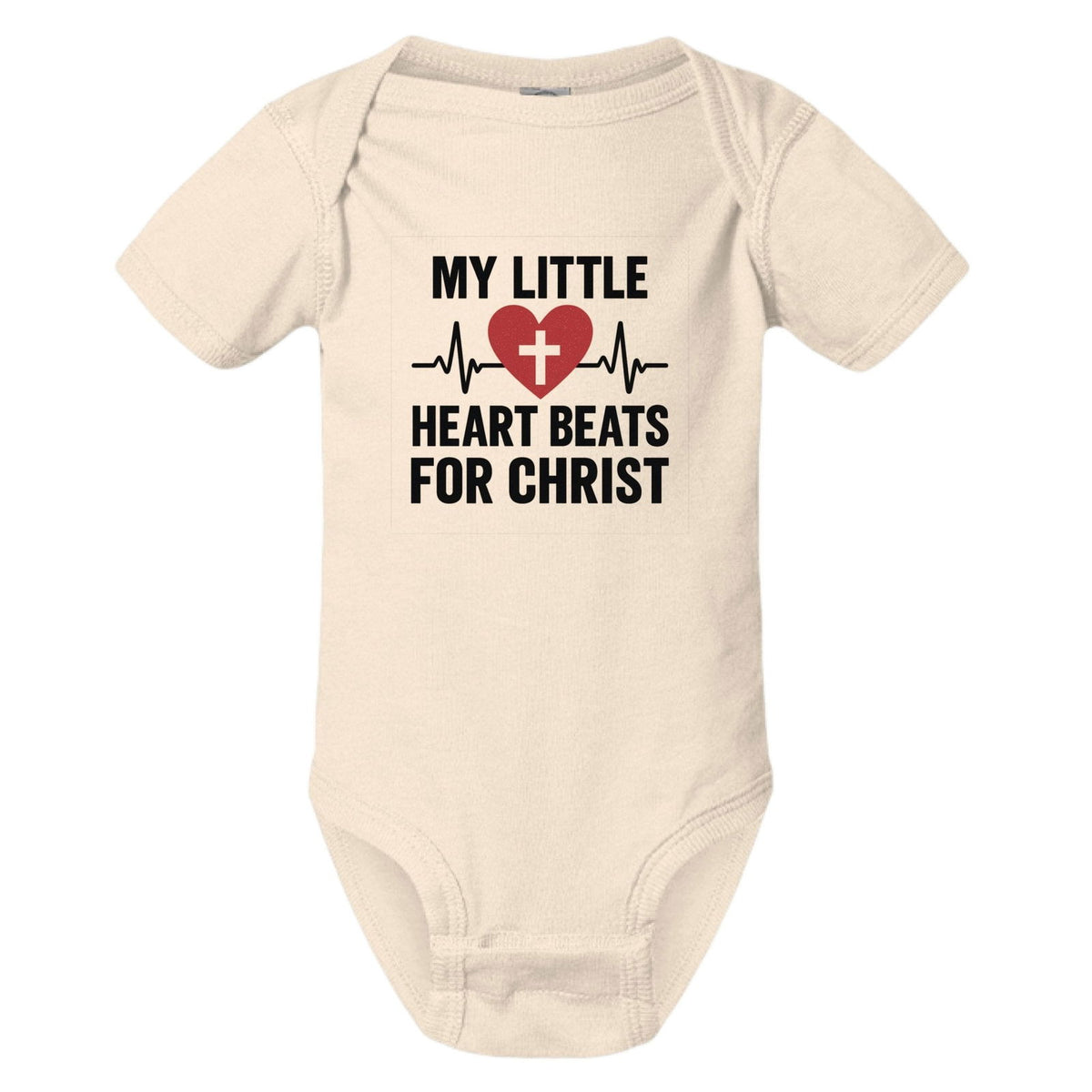 My Little Heart Beats For Christ Baby Christian Jumpsuit - ClaimedbyGodDesigns