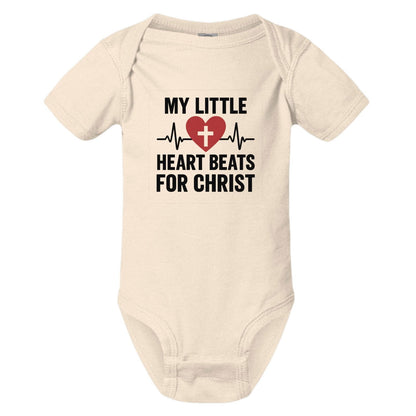 My Little Heart Beats For Christ Baby Christian Jumpsuit - ClaimedbyGodDesigns