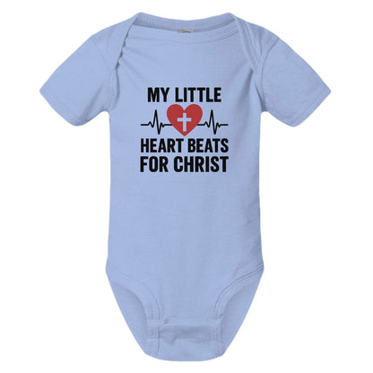My Little Heart Beats For Christ Baby Christian Jumpsuit - ClaimedbyGodDesigns